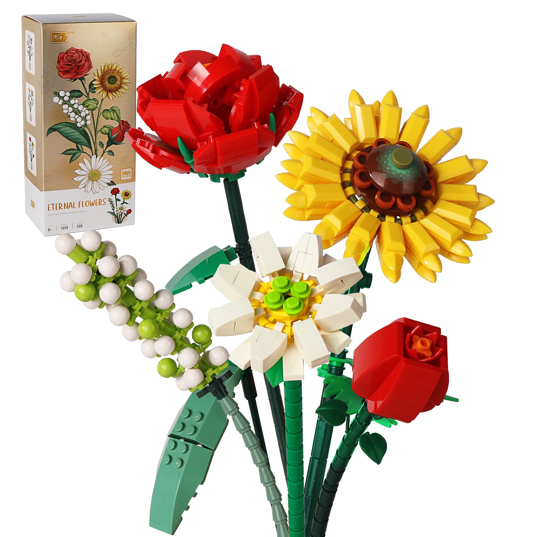 ZIYOSTAR Mini Bricks Flower Bouquet