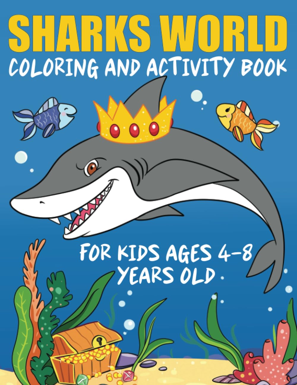 Sharks world coloring and activity book
