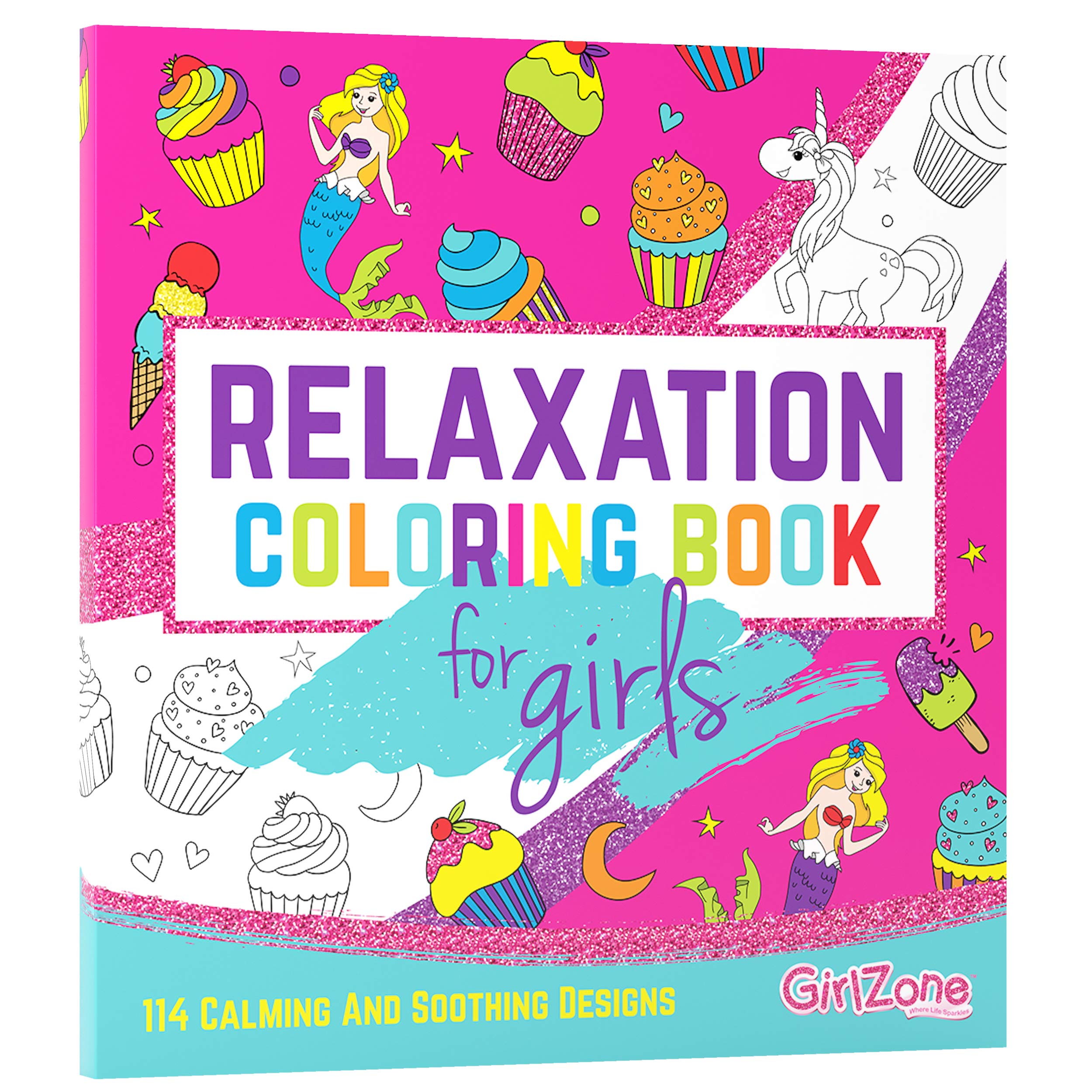 GirlZone Arts and Crafts Relaxation Coloring Book for Girls