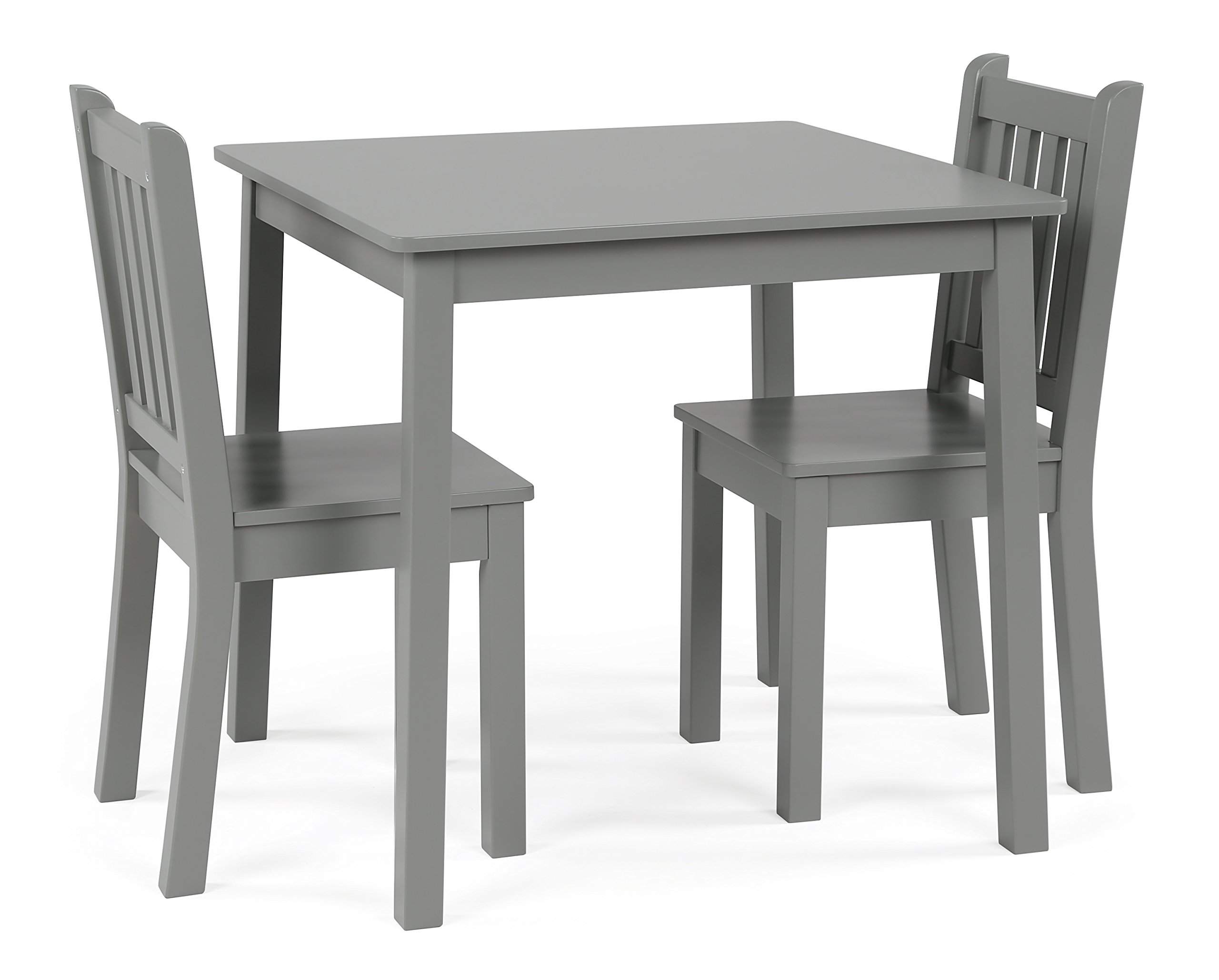 Humble Crew Grey Kids 3-piece Square Table and Chair Set